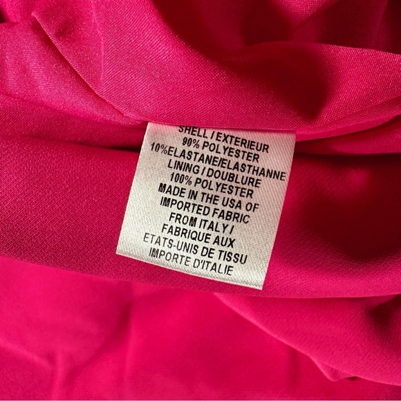 Milly ‘Mandy’ V-Neck 3/4-Length Sleeve Mini Dress in “Raspberry” Hot Pink Size 8 - Picture 9 of 16
